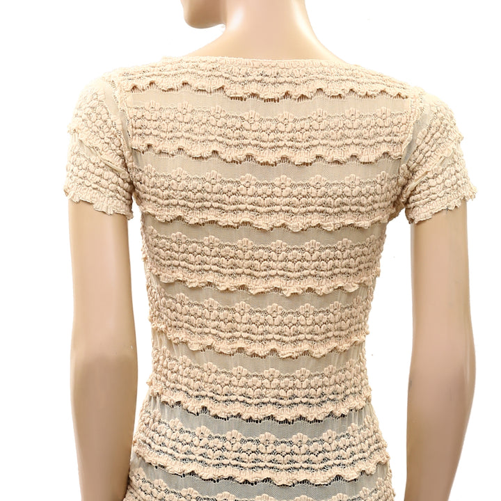 Free People Intimately Angelina Lace Tee Top