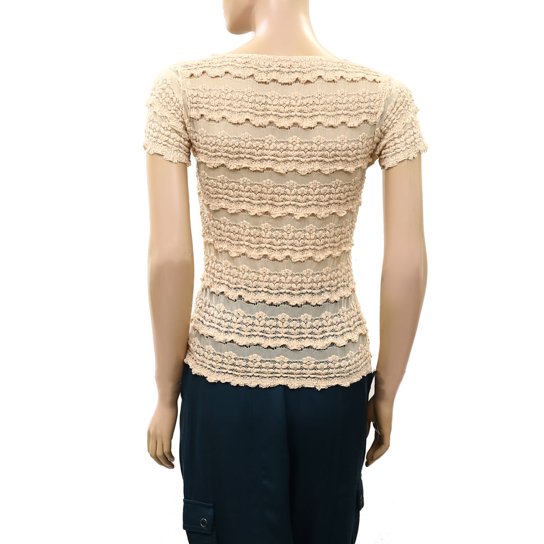 Free People Intimately Angelina Lace Tee Top