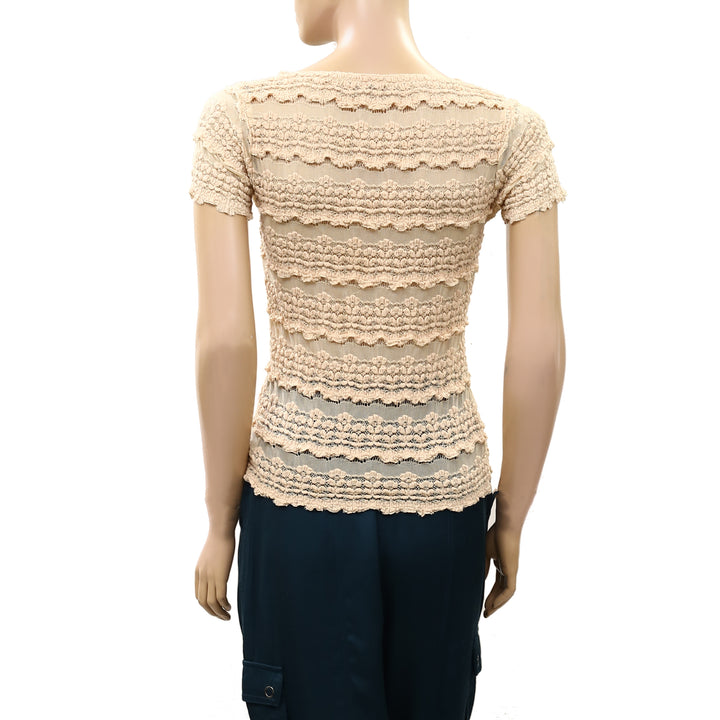Free People Intimately Angelina Lace Tee Top