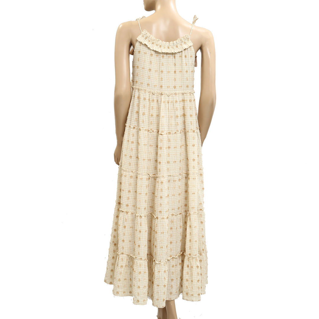 Saylor Anthropologie Bennett Daisy Dobby Maxi Midi Dress