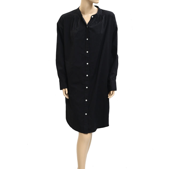 Kerri Rosenthal Buttondown Long Sleeve Mini Shirt Dress