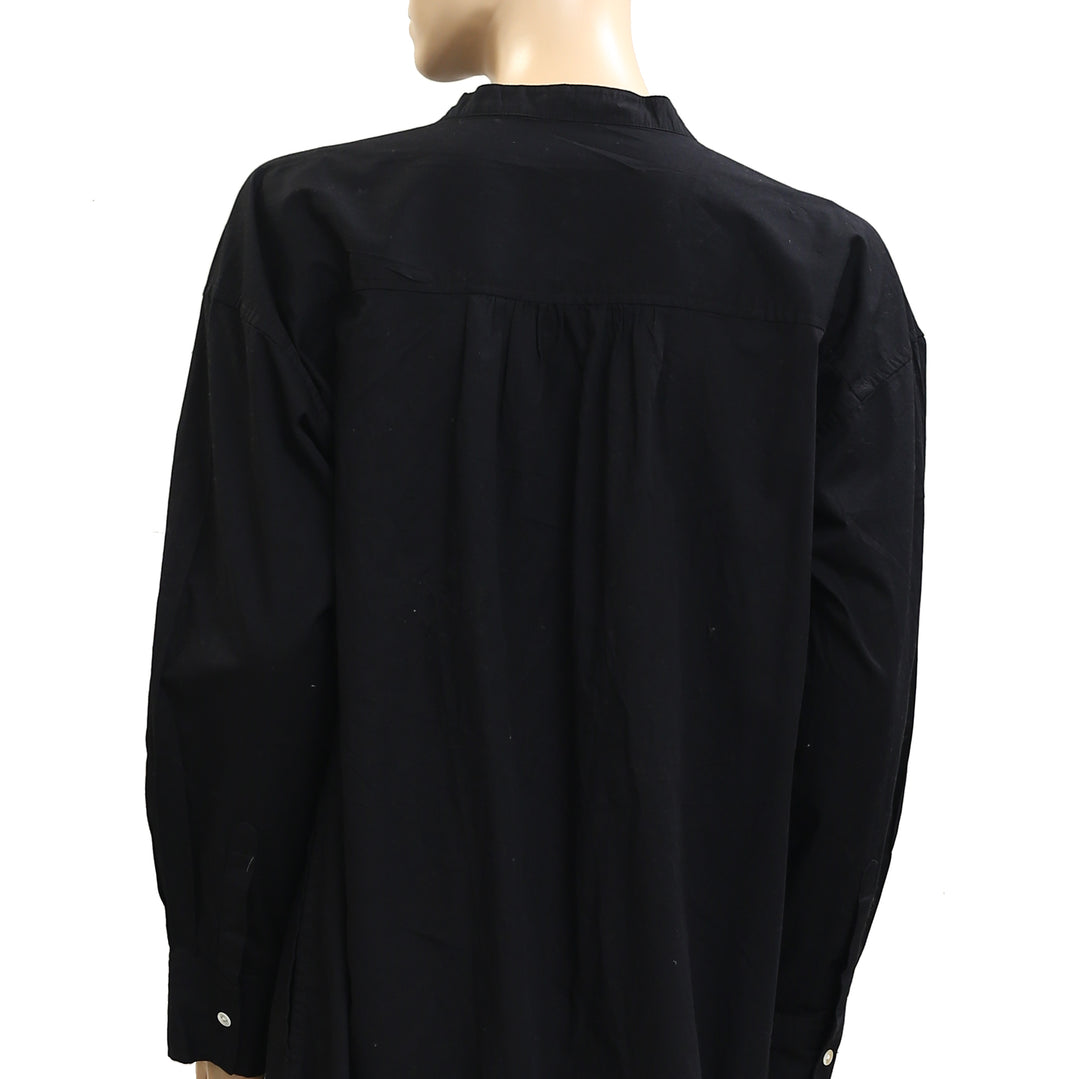 Kerri Rosenthal Buttondown Long Sleeve Mini Shirt Dress