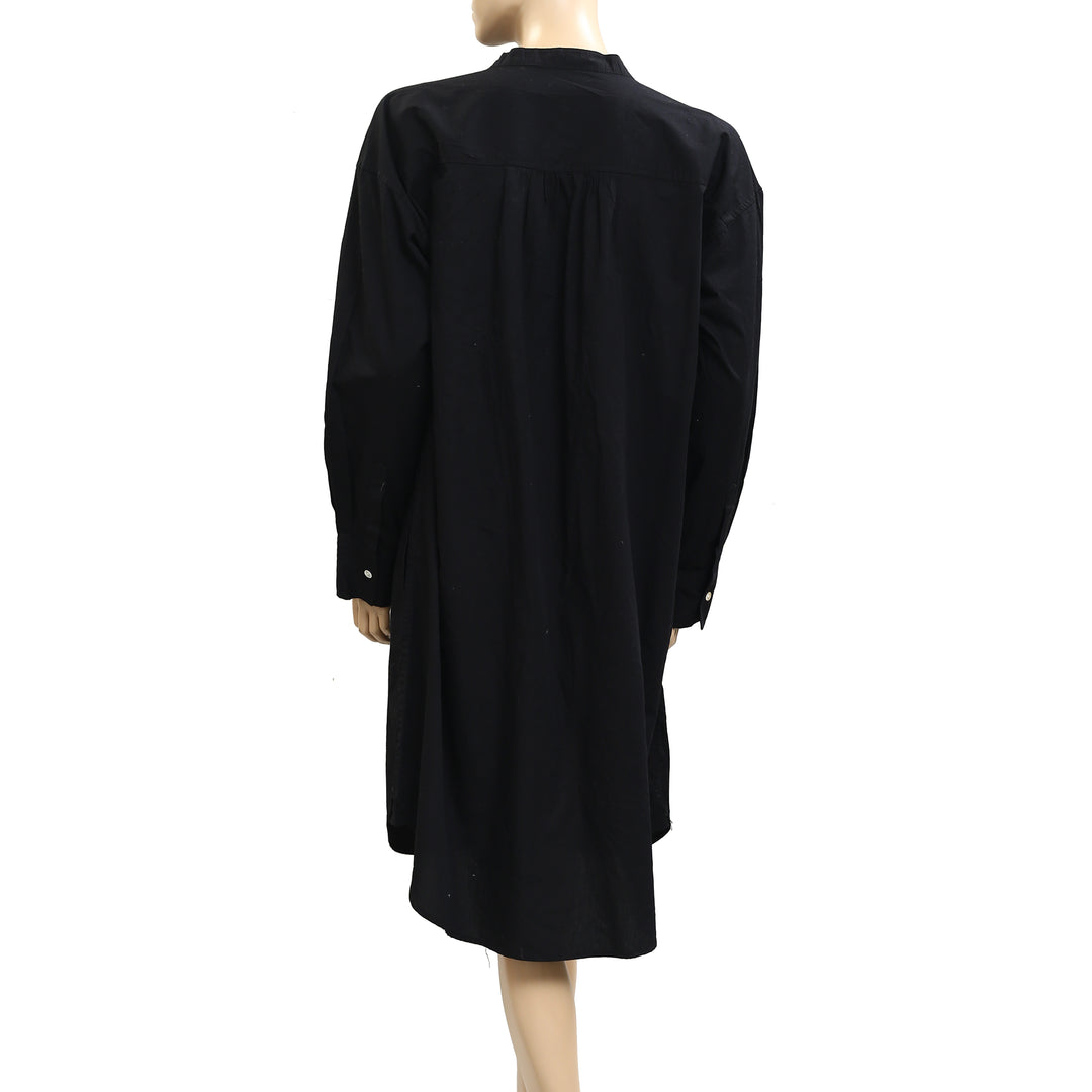 Kerri Rosenthal Buttondown Long Sleeve Mini Shirt Dress