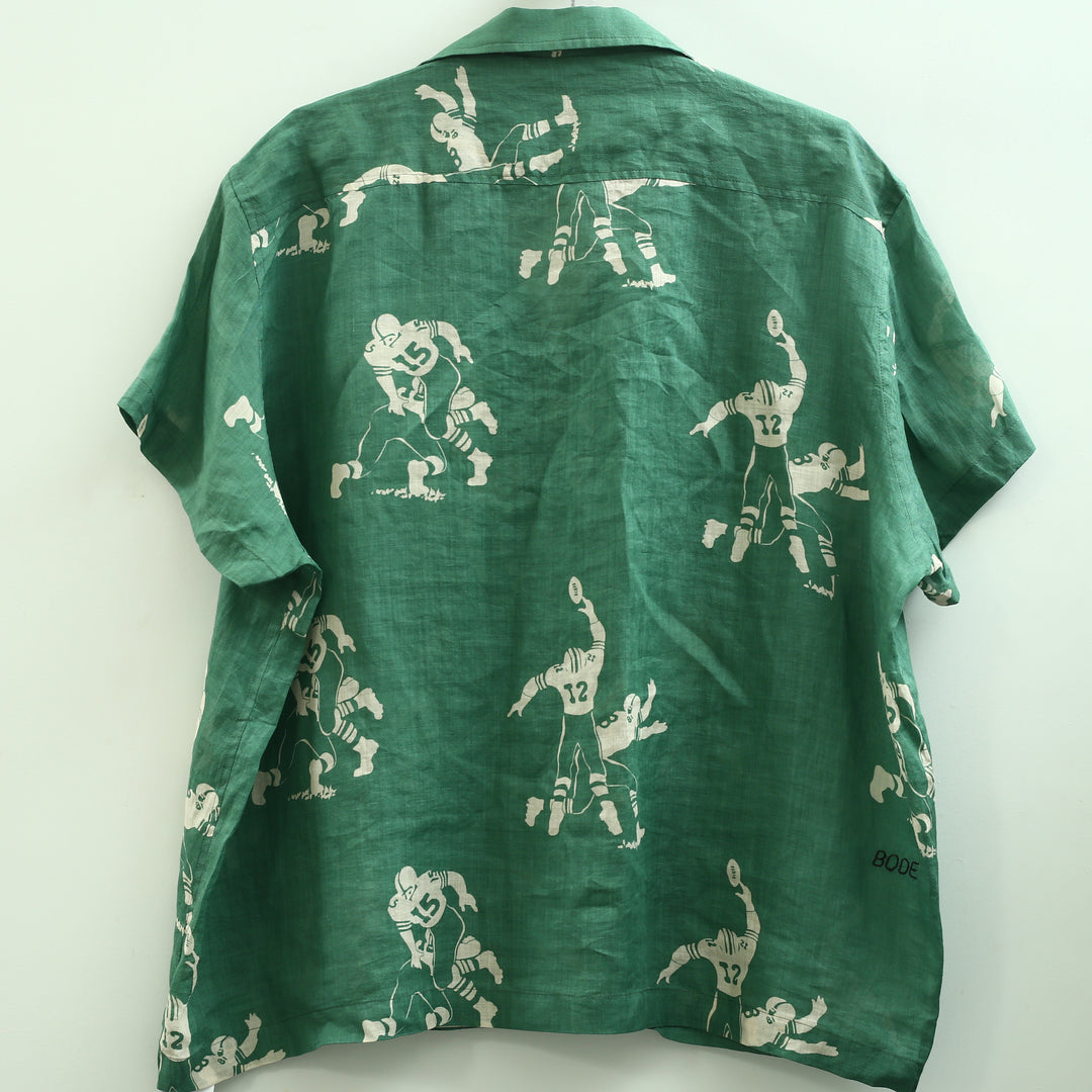 Bode Football Jacquard Linen Button-Up Men's shirt