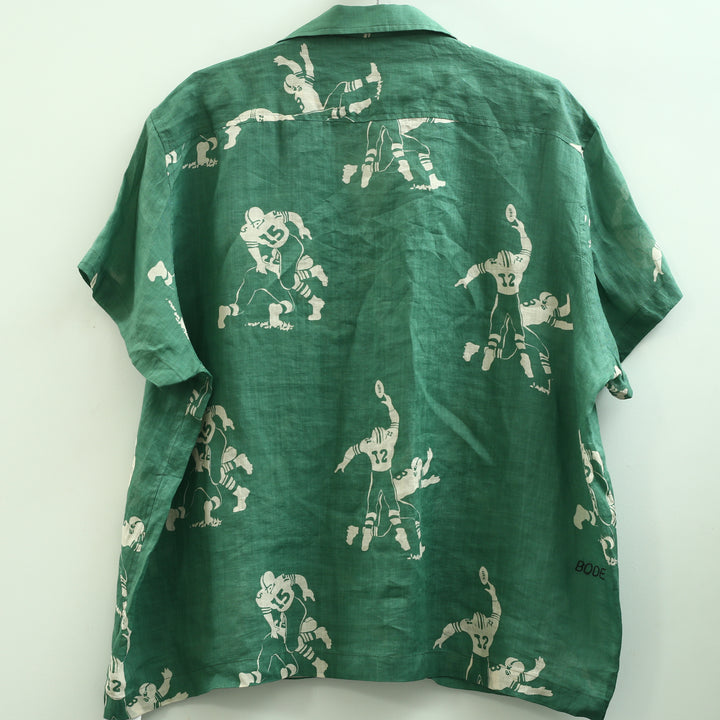 Bode Football Jacquard Linen Button-Up Men's shirt