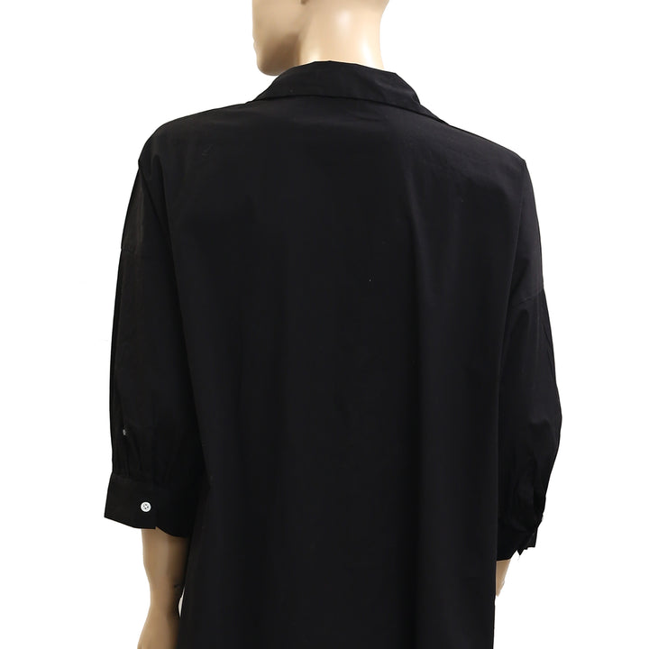 Kerri Rosenthal Buttondown 3/4 Sleeve Mini Shirt Dress