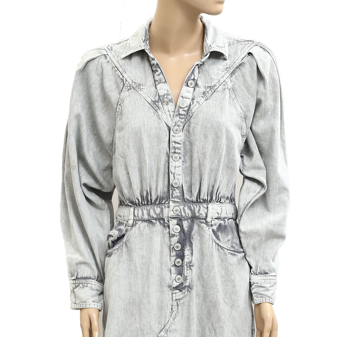 Free People Mad Love Denim Midi Dress