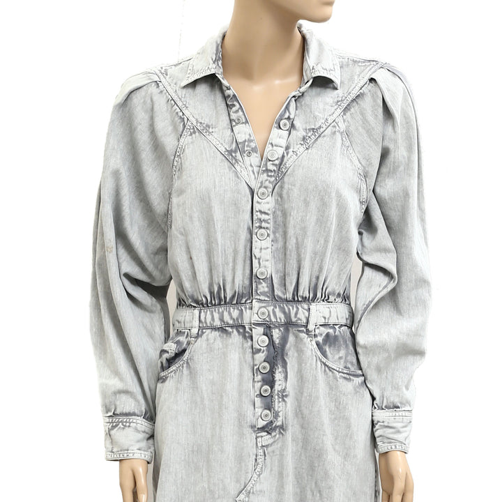 Free People Mad Love Denim Midi Dress