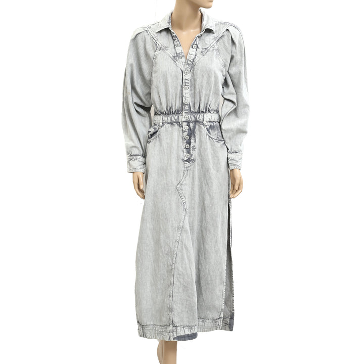 Free People Mad Love Denim Midi Dress