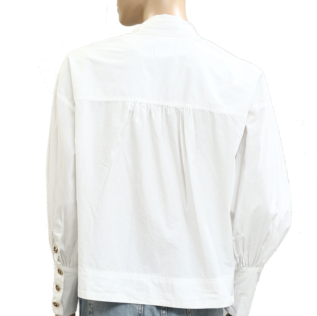 Anthropologie By Maeve Bow White Blouse Top
