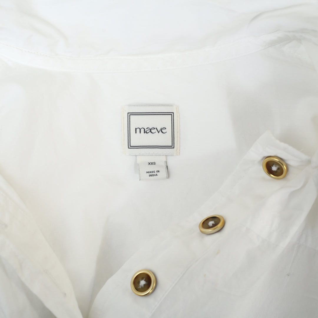 Anthropologie By Maeve Bow White Blouse Top