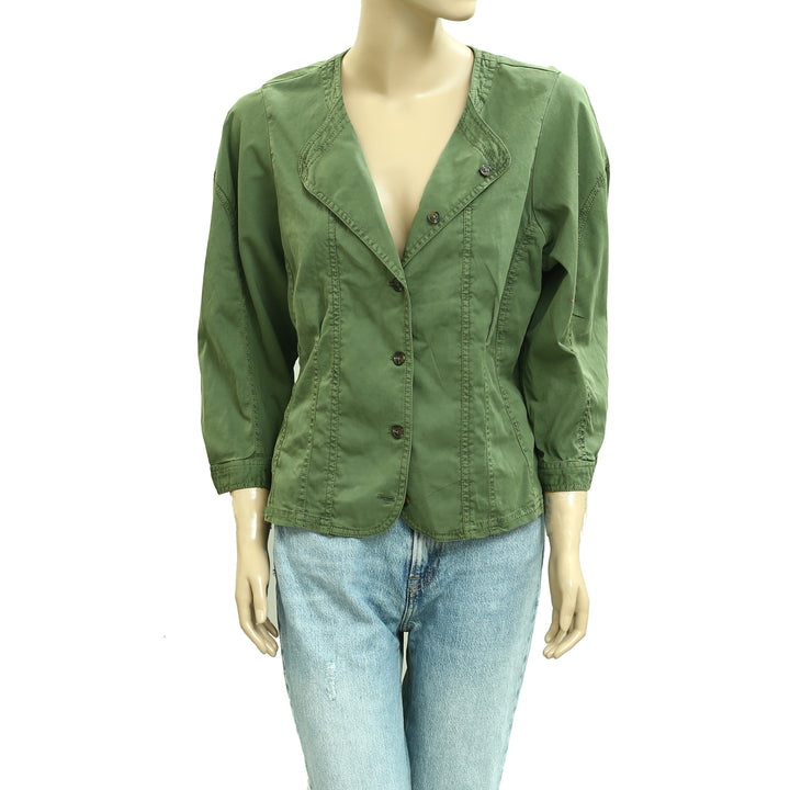 Anthropologie Pilcro Utility Corset Buttondown Jacket Top