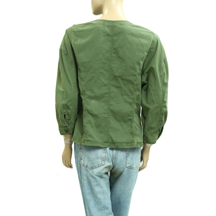 Anthropologie Pilcro Utility Corset Buttondown Jacket Top