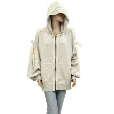 Free People Solid Jacket Hoodie Top