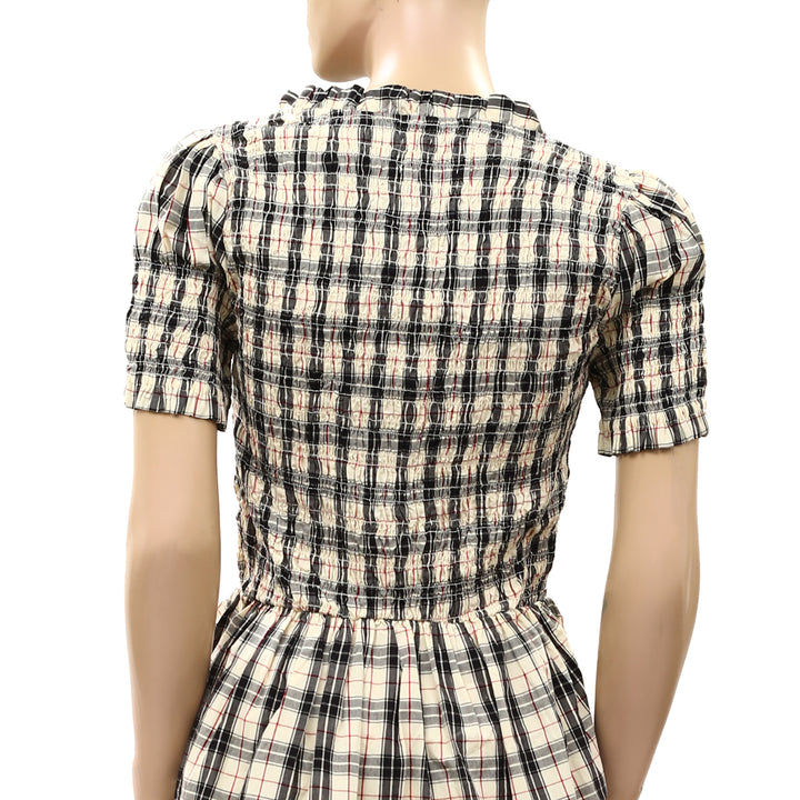 Damson Madder Mansi Short-Sleeve Smocked Mini Dress