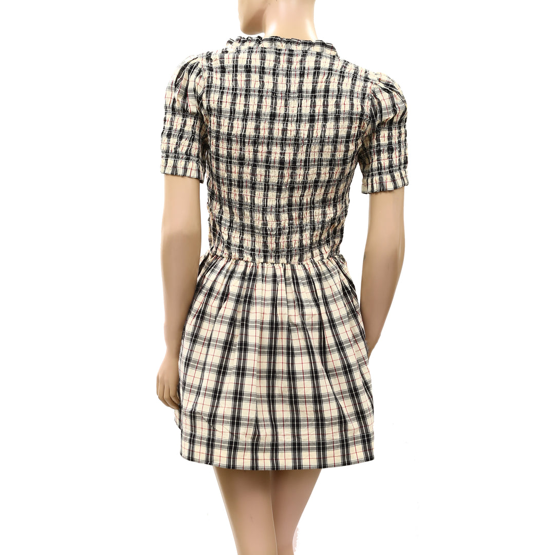Damson Madder Mansi Short-Sleeve Smocked Mini Dress