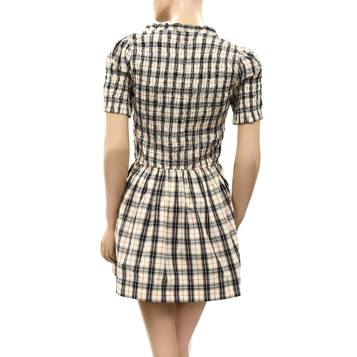 Damson Madder Mansi Short-Sleeve Smocked Mini Dress