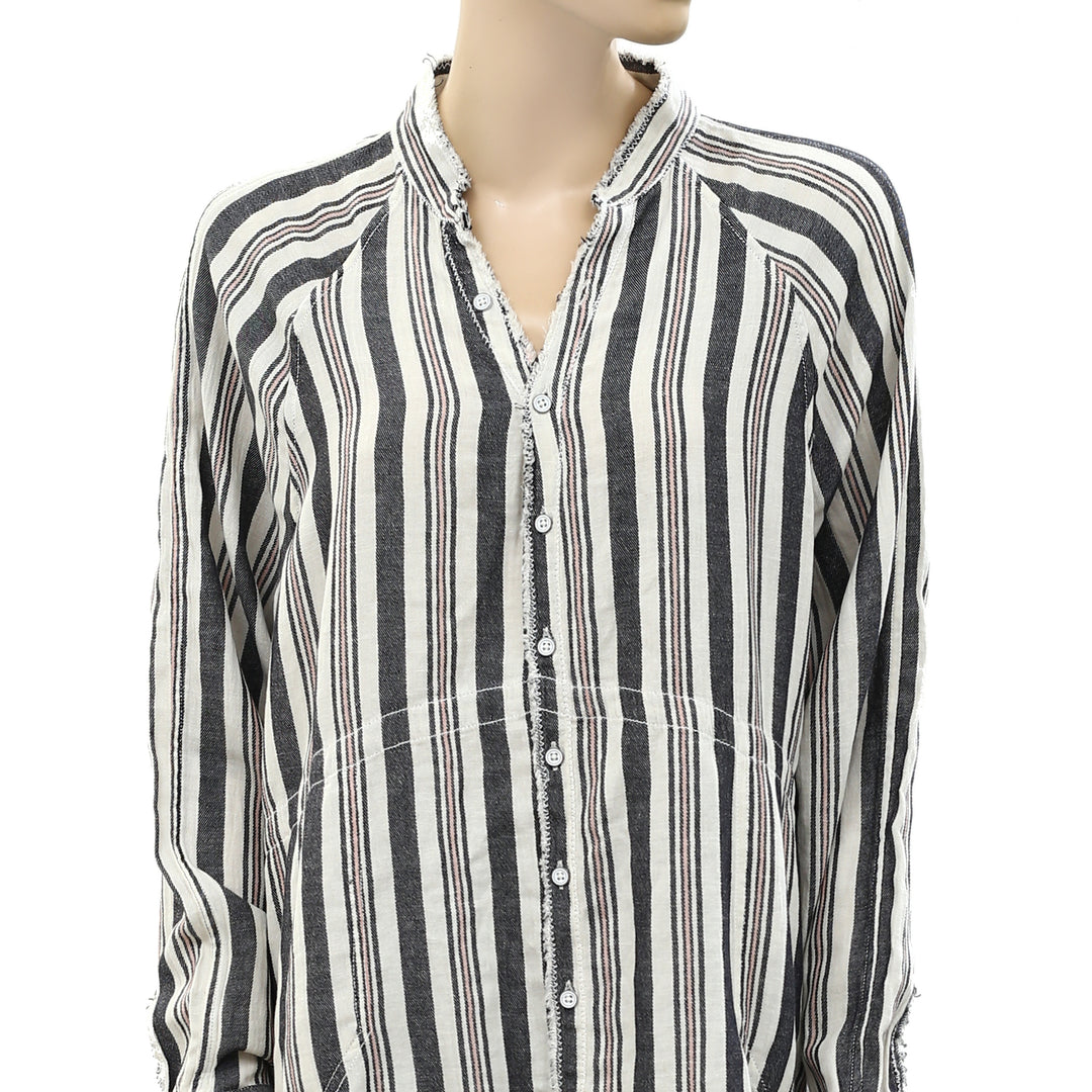 Free People We The Free Summer Daydream Stripe Buttondown Shirt Top S