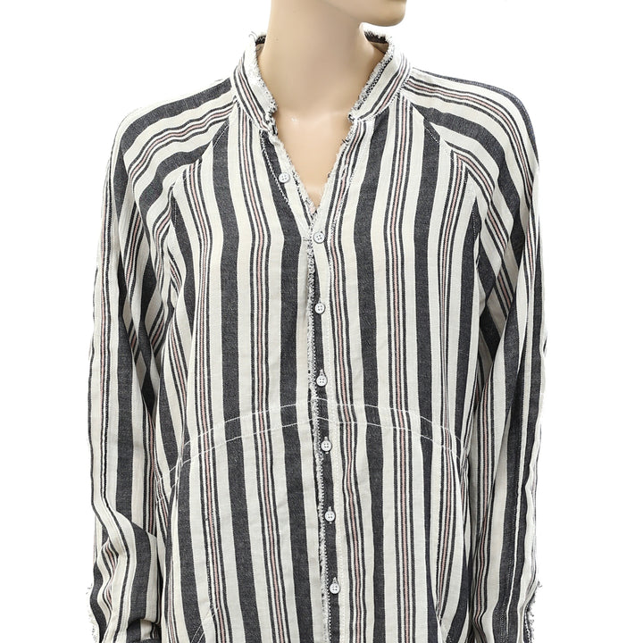 Free People We The Free Summer Daydream Stripe Buttondown Shirt Top S