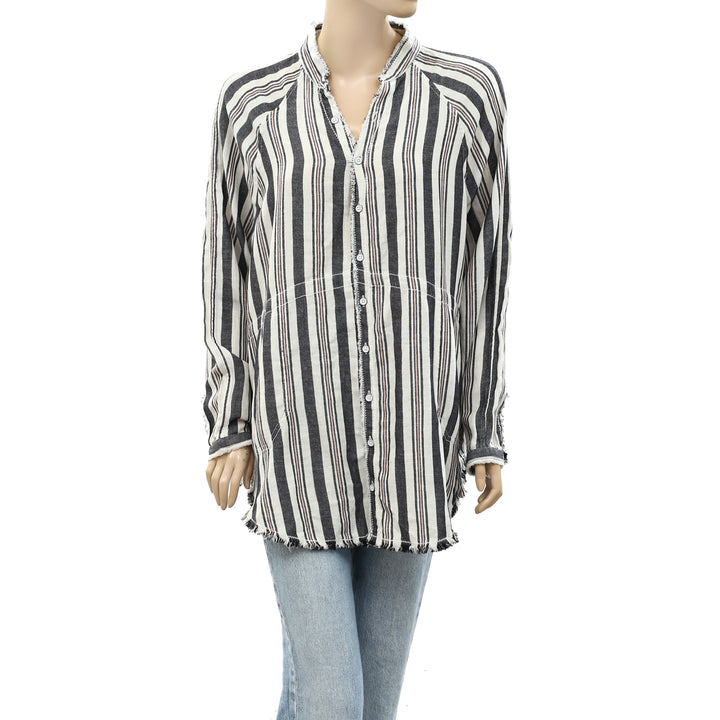 Free People We The Free Summer Daydream Stripe Buttondown Shirt Top S