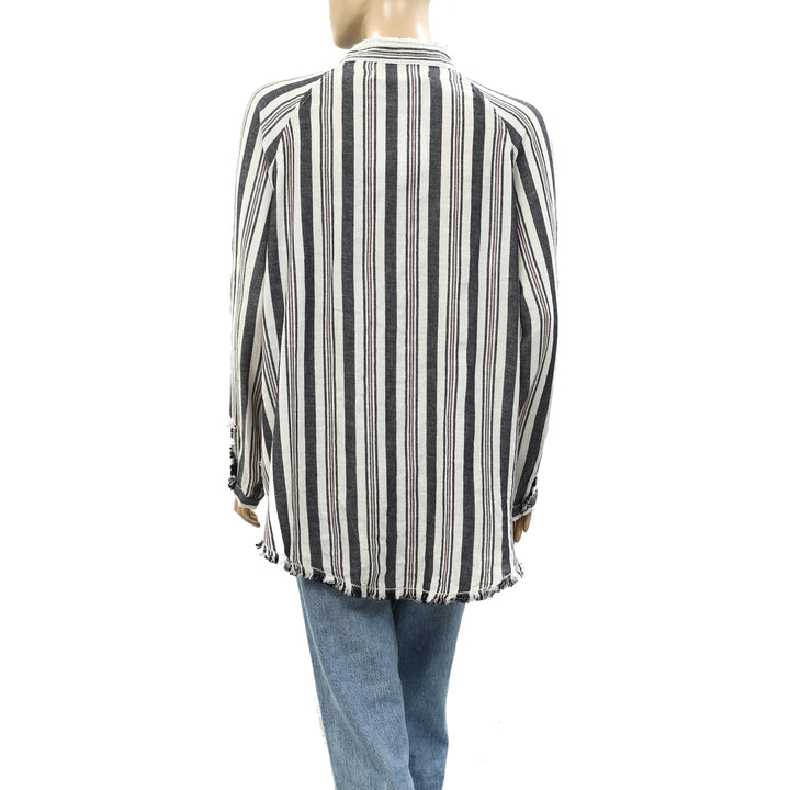 Free People We The Free Summer Daydream Stripe Buttondown Shirt Top S