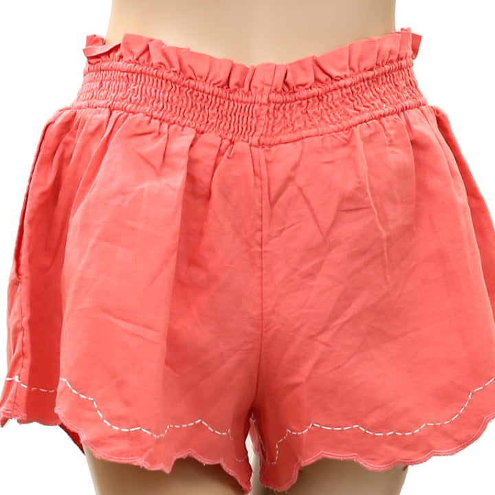 By Anthropologie Linen Double Waistband Shorts