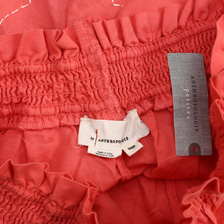 By Anthropologie Linen Double Waistband Shorts