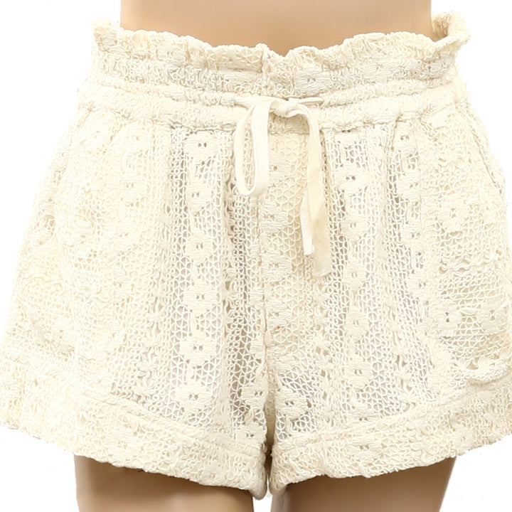 By Anthropologie Lace Tie-Waist Shorts