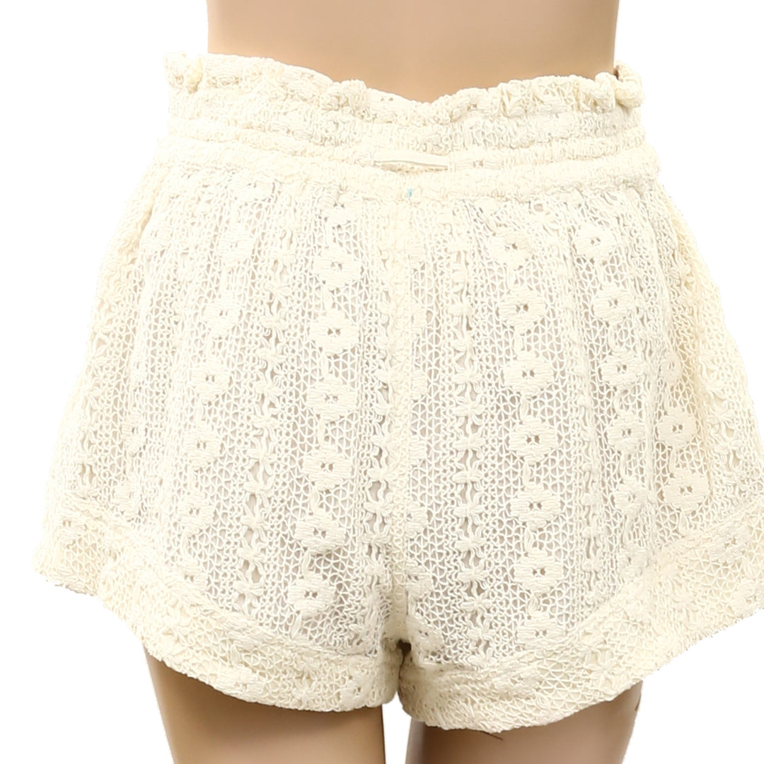 By Anthropologie Lace Tie-Waist Shorts