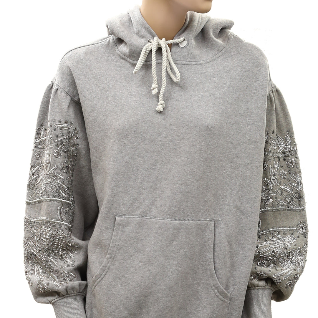 Free People Encrusted Sweatshirt Pullover Hoodie Top