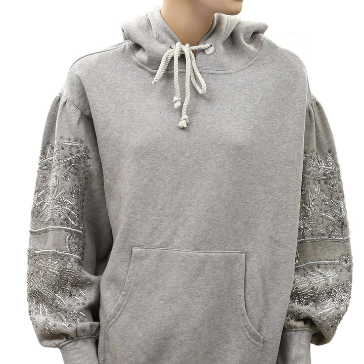 Free People Encrusted Sweatshirt Pullover Hoodie Top