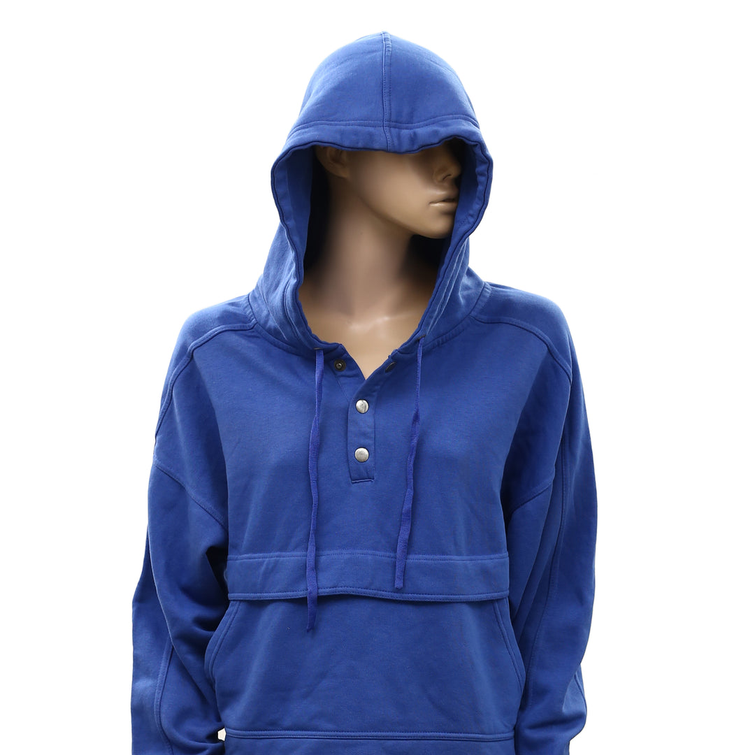 Daily Practice by Anthropologie Henley Sweatshirt Hoodie Top