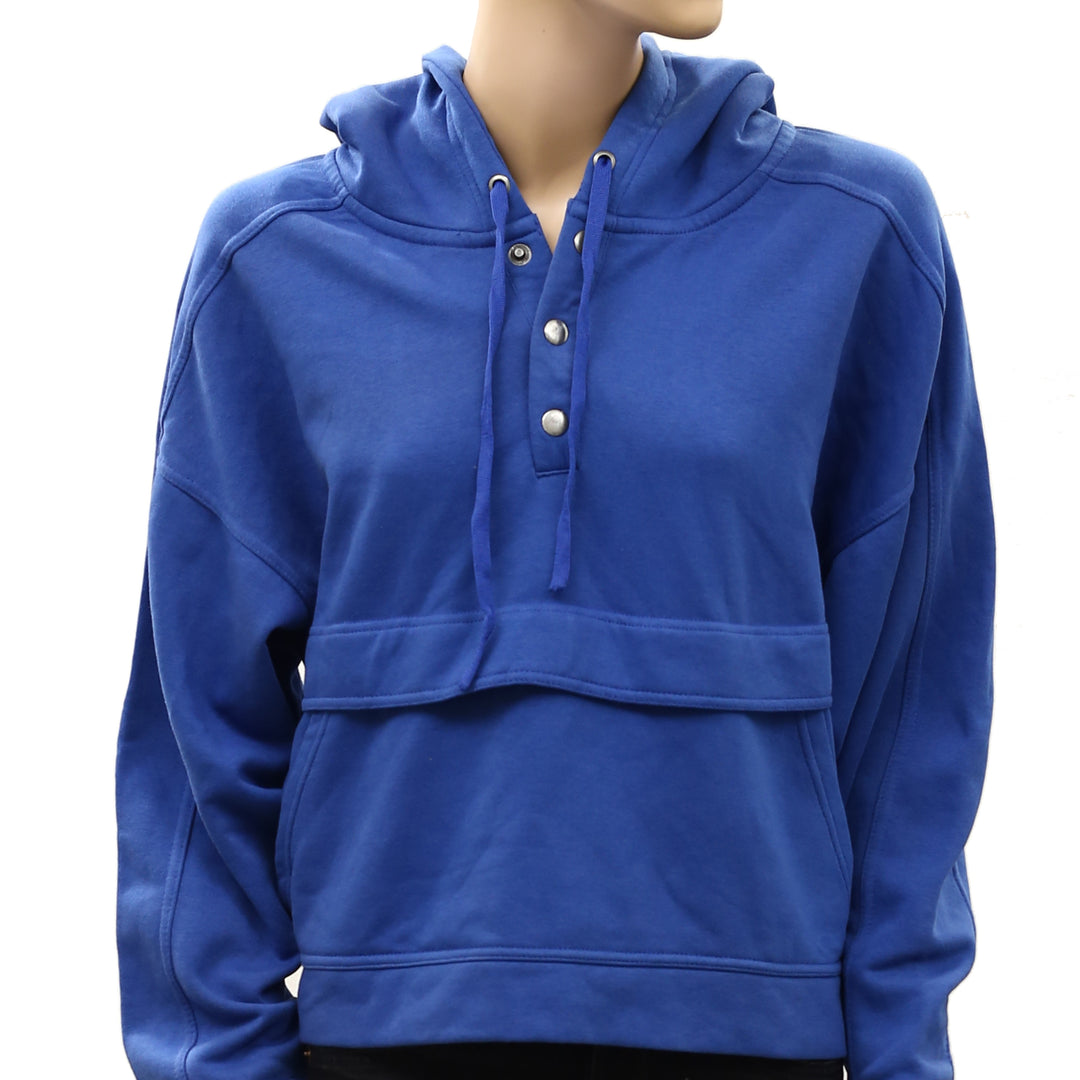 Daily Practice by Anthropologie Henley Sweatshirt Hoodie Top