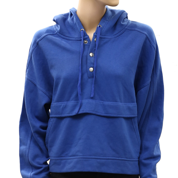 Daily Practice by Anthropologie Henley Sweatshirt Hoodie Top