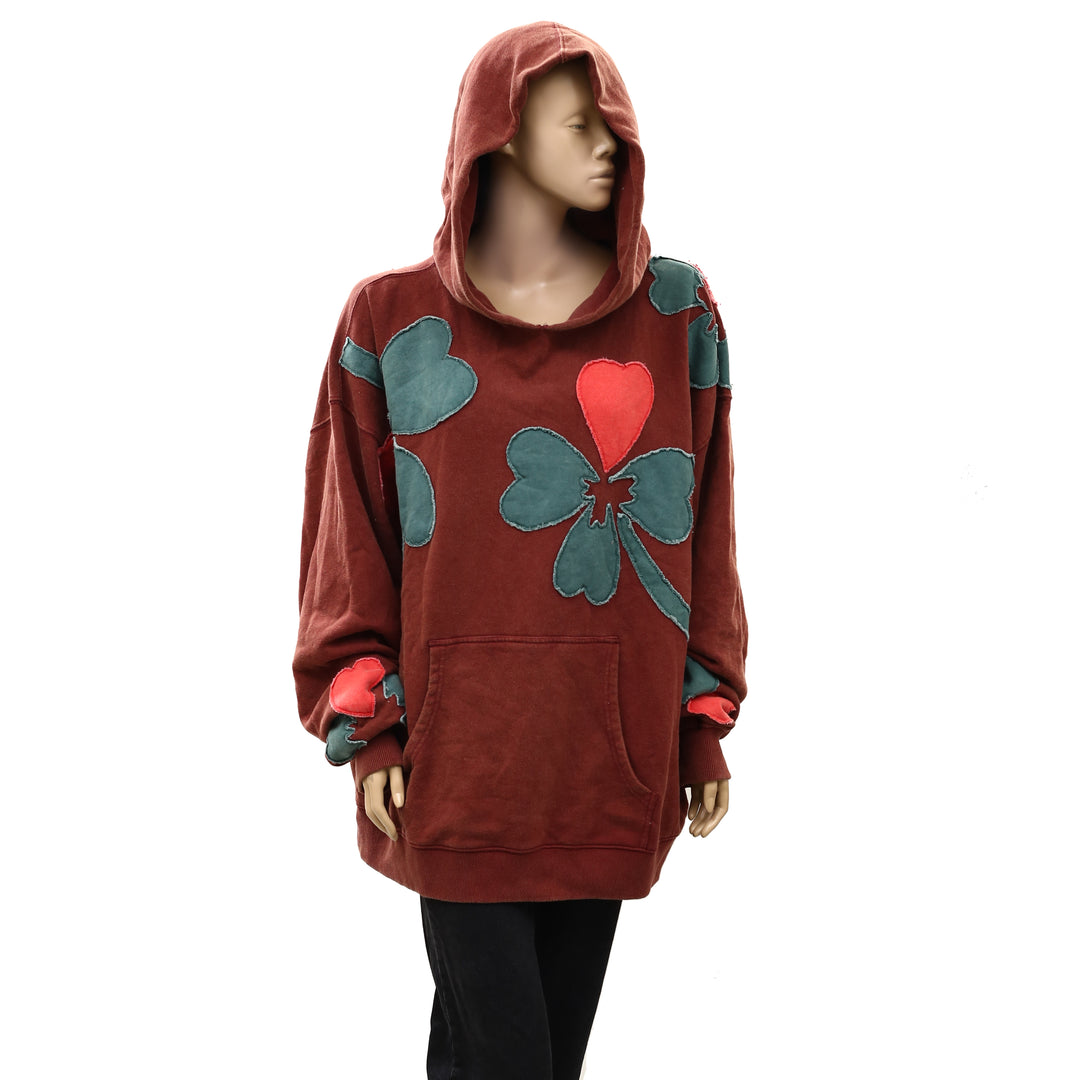 Free People We The Free it's a Vibe Flowers Hoodie Sweatshirt Top