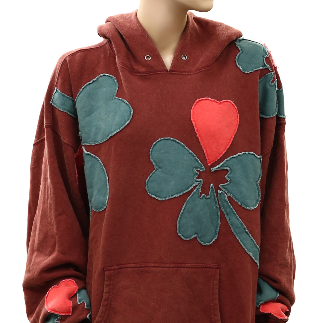 Free People We The Free it's a Vibe Flowers Hoodie Sweatshirt Top