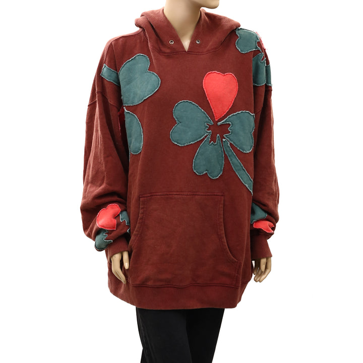 Free People We The Free it's a Vibe Flowers Hoodie Sweatshirt Top