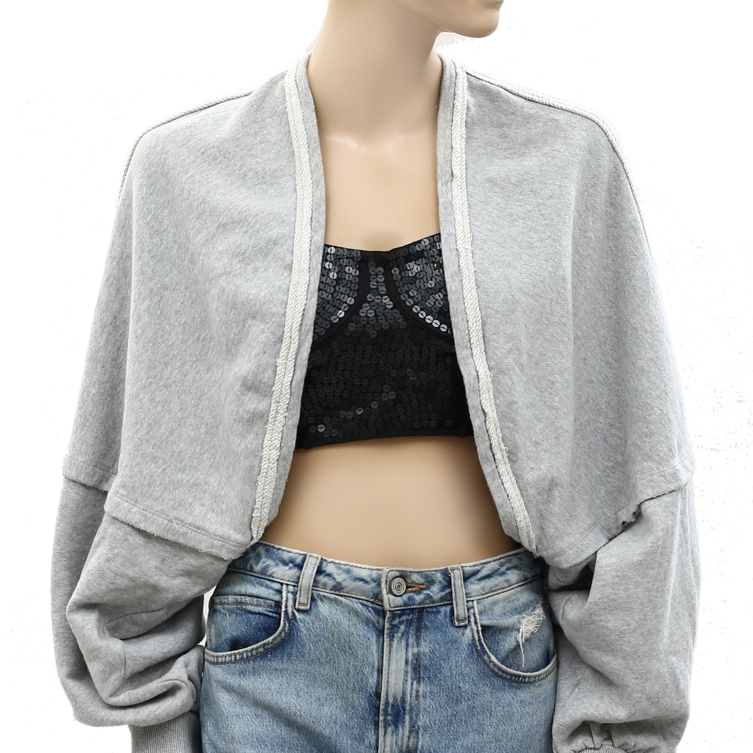 Free People Shrug It Off Sweatshirt Cropped Top