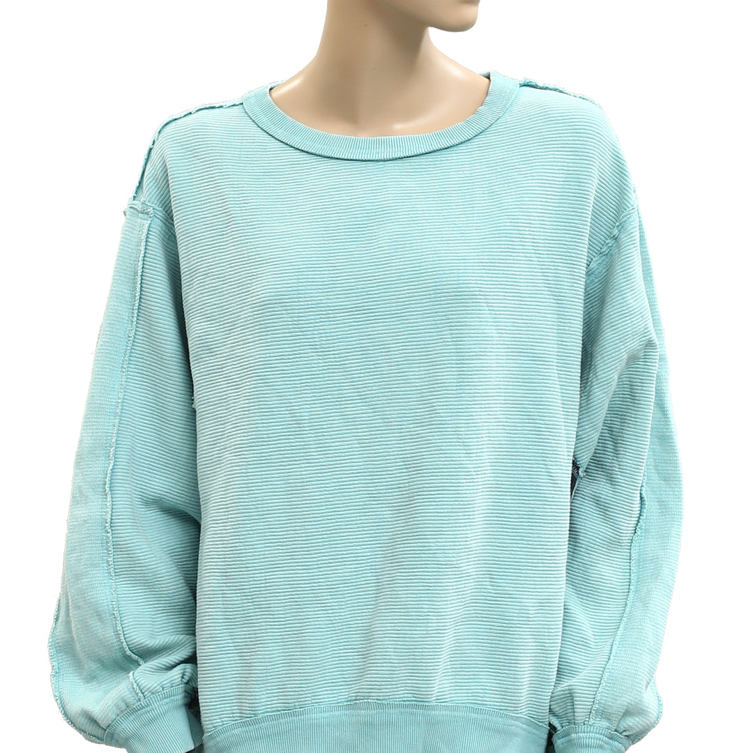 Free People We The Free Thermal Striped Printed Pullover Top