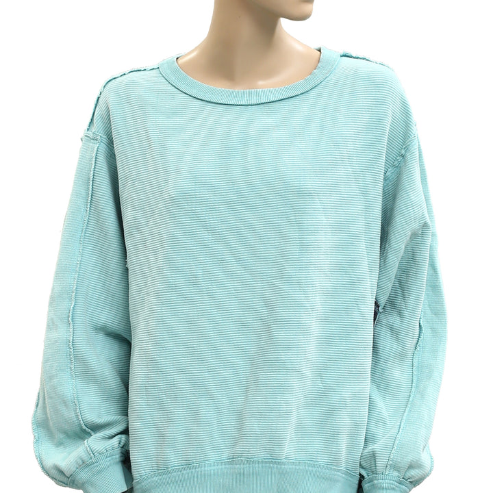 Free People We The Free Thermal Striped Printed Pullover Top