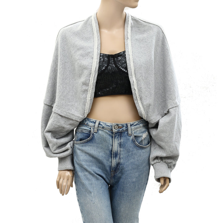 Free People Shrug It Off Sweatshirt Cropped Top