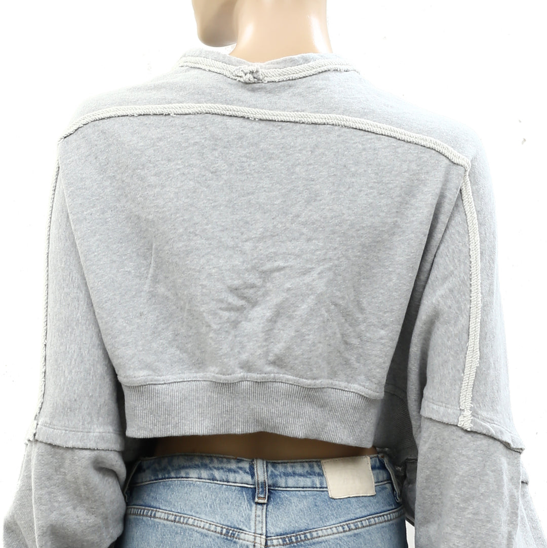 Free People Shrug It Off Sweatshirt Cropped Top