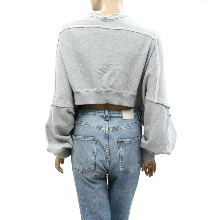 Free People Shrug It Off Sweatshirt Cropped Top