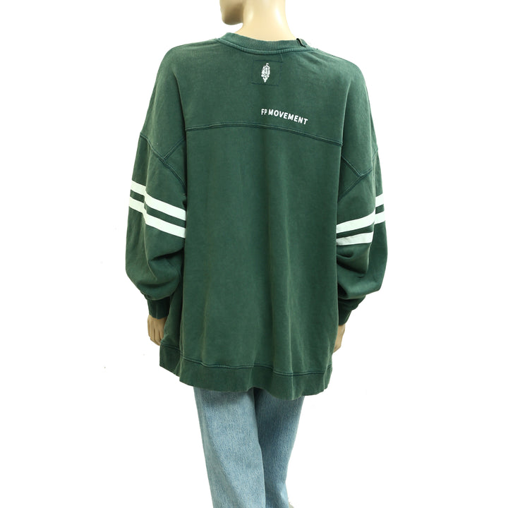 Free People FP Movement All Star Buti Logo Pullover Sweatshirt Top