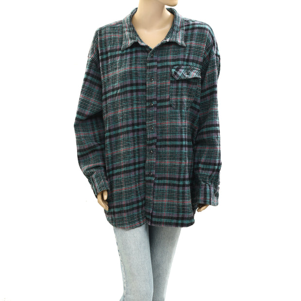 BDG Urban Outfitters Dani Flannel Shirt Tunic Top