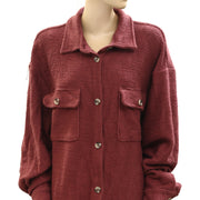 By Anthropologie Knit Shacket Shirt Tunic Top