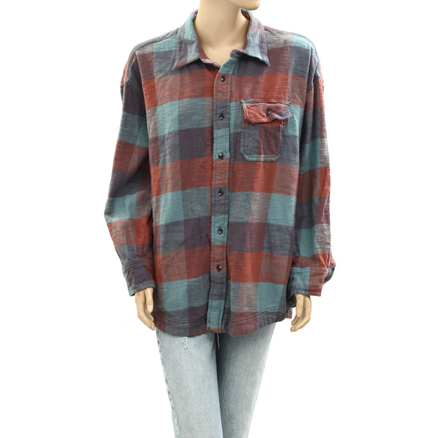 BDG Urban Outfitters Dani Flannel Shirt Tunic Top