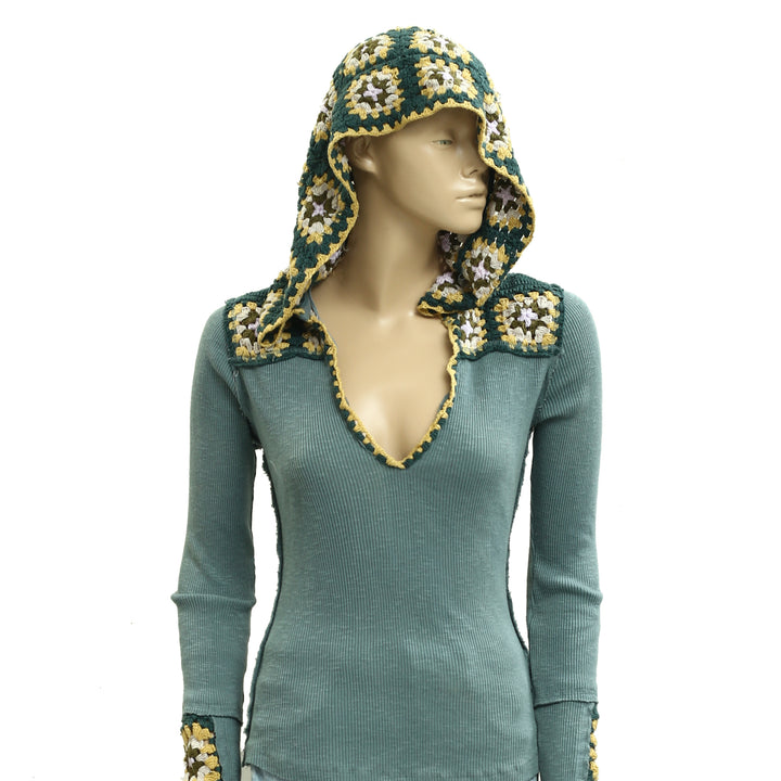 Free People Roswell Cuff Blouse Top