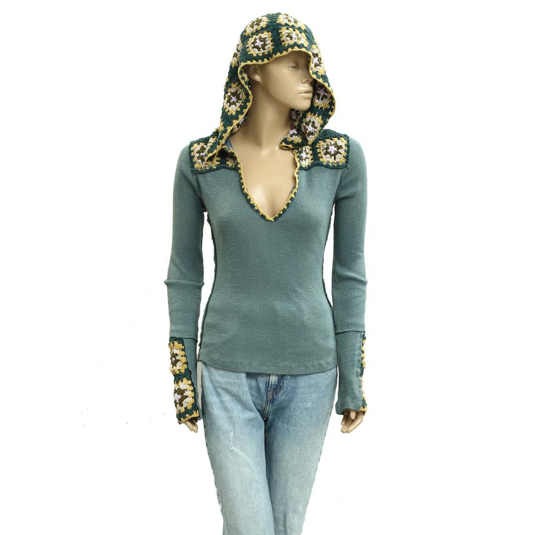 Free People Roswell Cuff Blouse Top