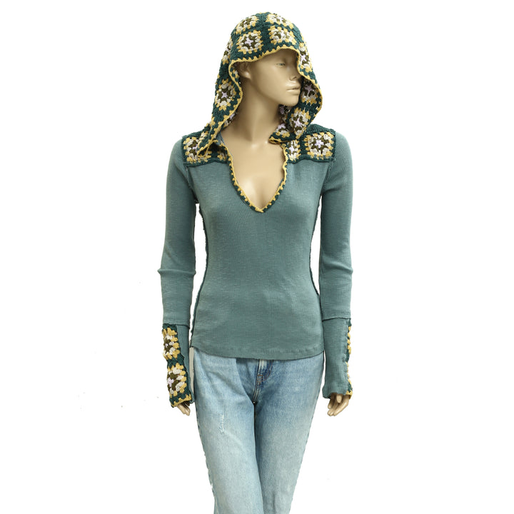 Free People Roswell Cuff Blouse Top